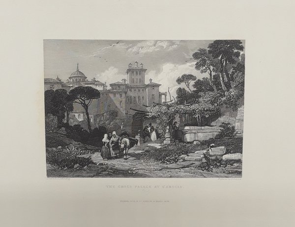The Chigi Palace at l'Arricia. Acciaio. HARDING, 1836.