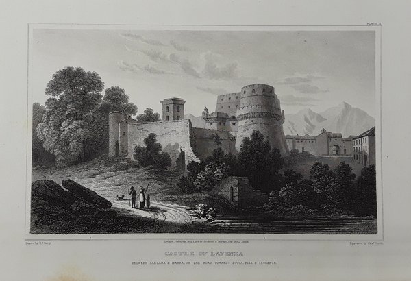 Castle of Lavenza. Incisioni in acciaio. BATTY inc., 1818.