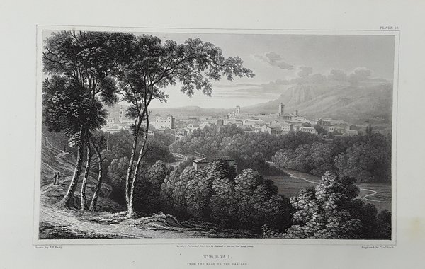 Terni from the road to the cascade. Incisione in acciaio. …