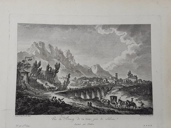 Vue du Bourg de La Cava pres de Salerne. Incisione …