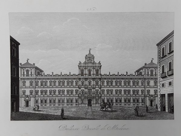 Palazzo Ducale di Modena. Incisione in rame. ZUCCAGNI ORLANDINI, 1845.