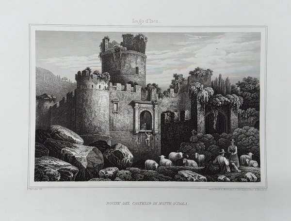Rovine del Castello di Monte d’Isola. Incisione in acciaio. CHEVALIER, …