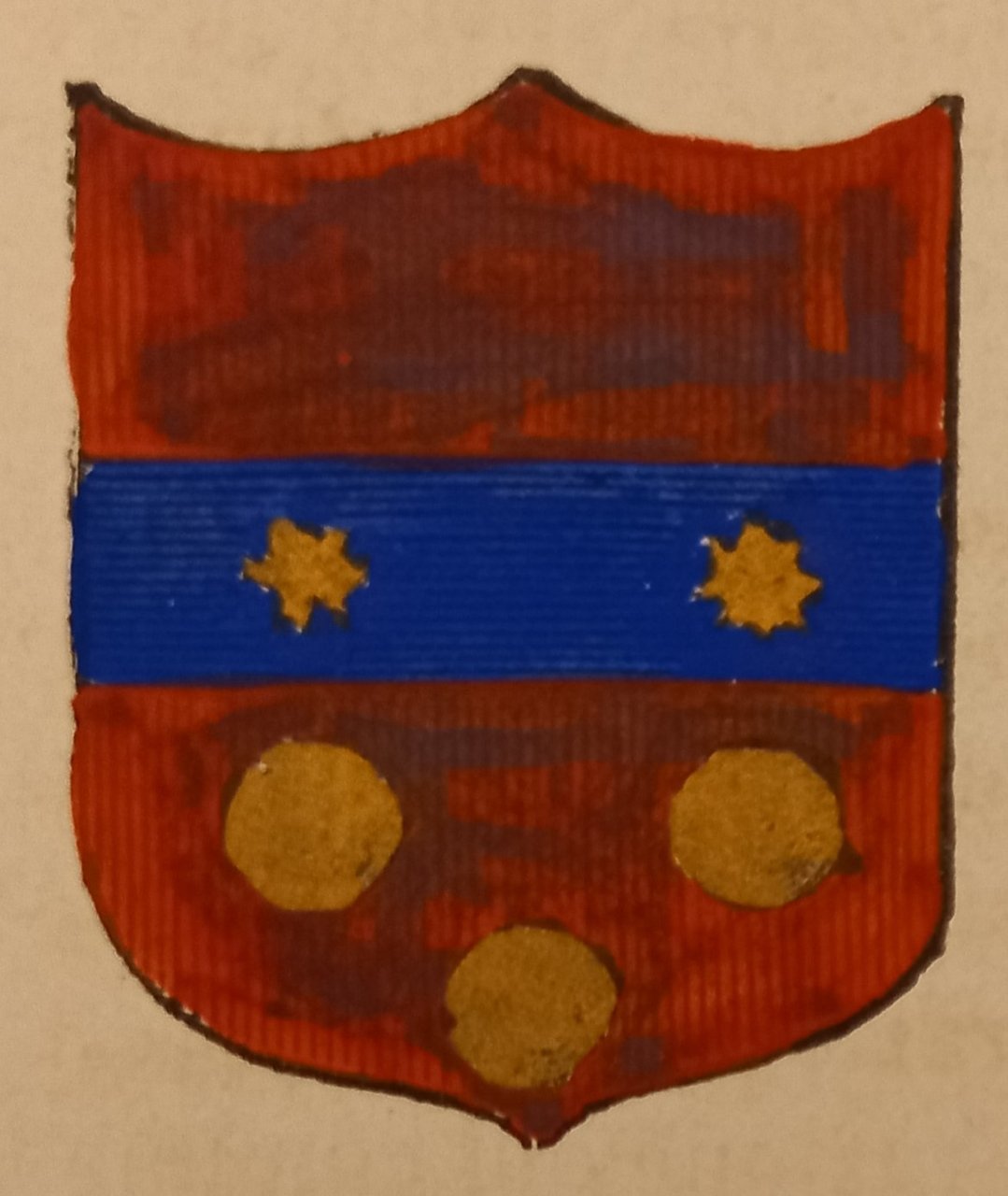 BADIA TEBALDA (AR). Stemma miniato. 1 pag. di testo.