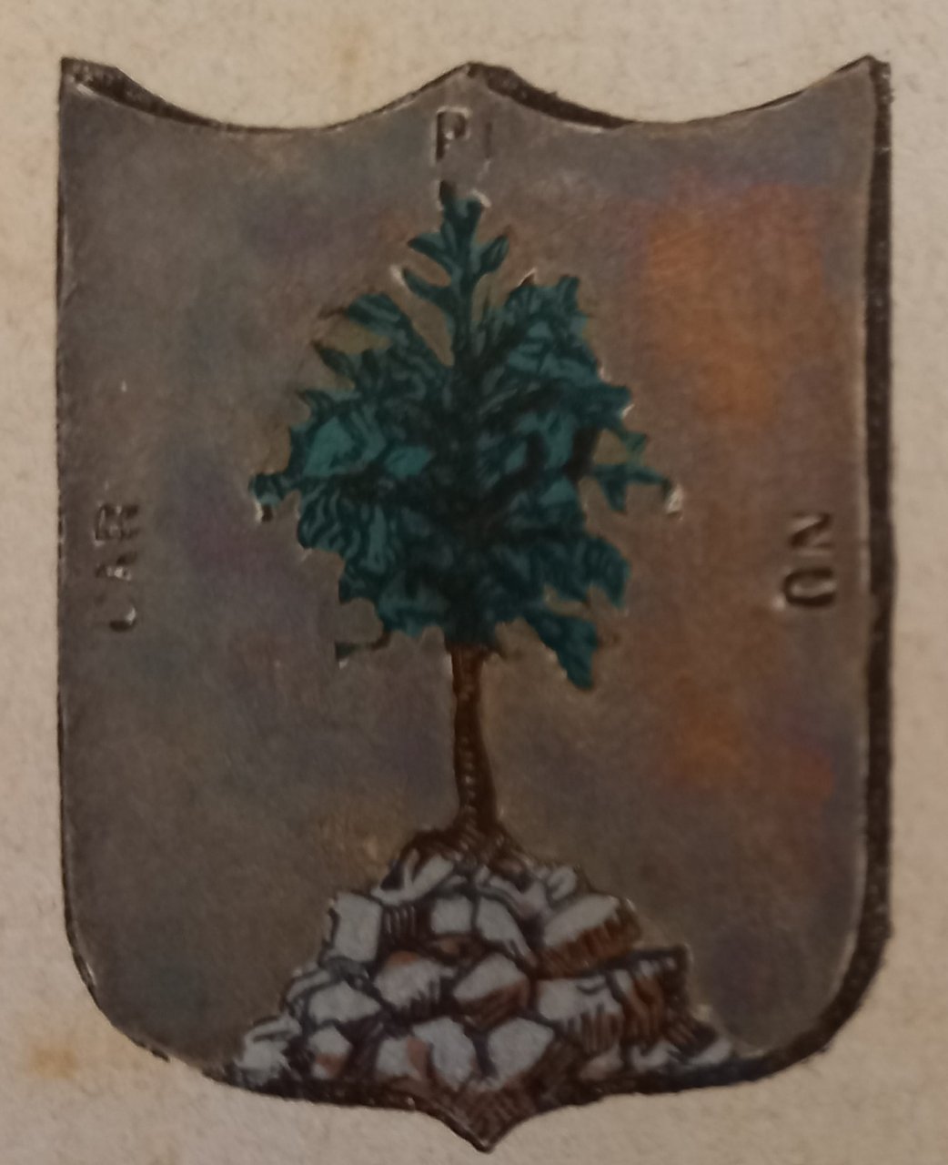 CARPINO (FG). Stemma miniato. 1 pag. di testo.