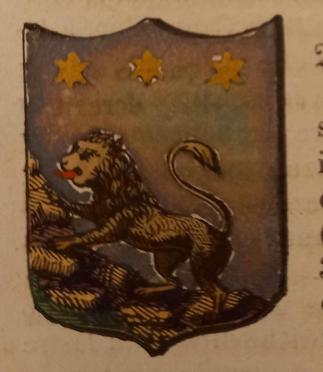 INTROBIO (CO). Stemma miniato. 2 pagg. di testo.