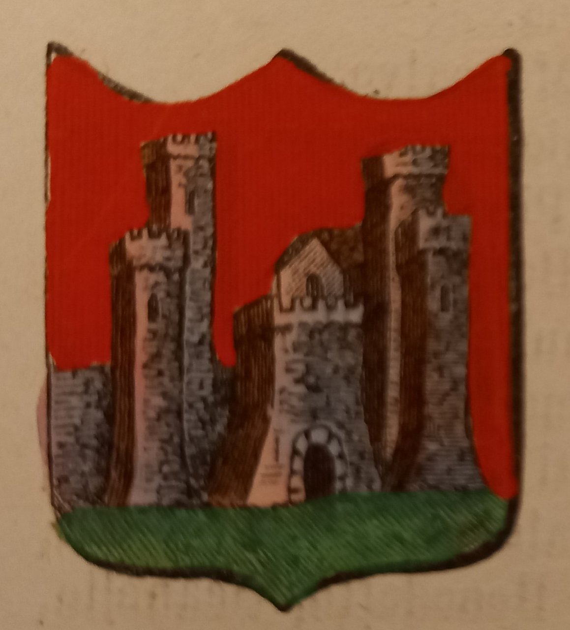 MONTERIGGIONI (SI). Stemma miniato. 1 pag. di testo. | Immagine principale