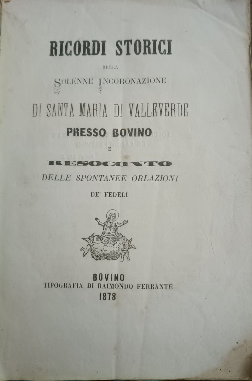 Ricordi storici della Solenne Incoronazione di Santa Maria di Valleverde … | Immagine principale