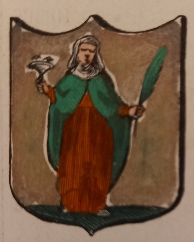 SAN LUCE (PI). Stemma miniato. 2 pagg. di testo.