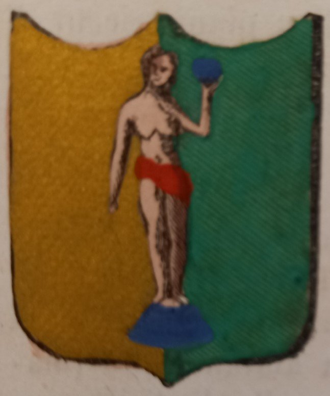 SESTINO (AR). Stemma miniato. 2 pagg. di testo.