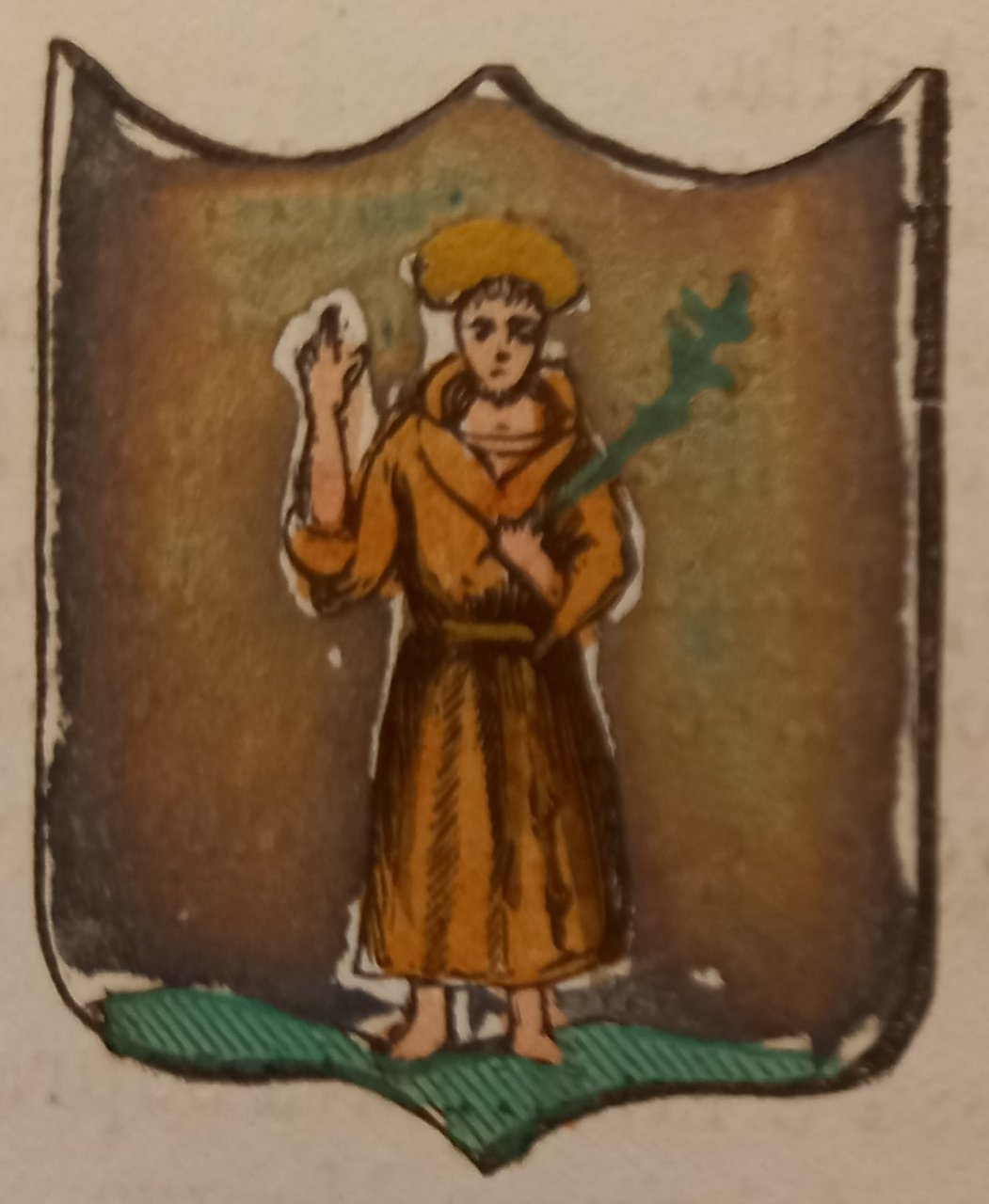 TERRANOVA BRACCIOLINI (AR). Stemma miniato. 1 pag. di testo.