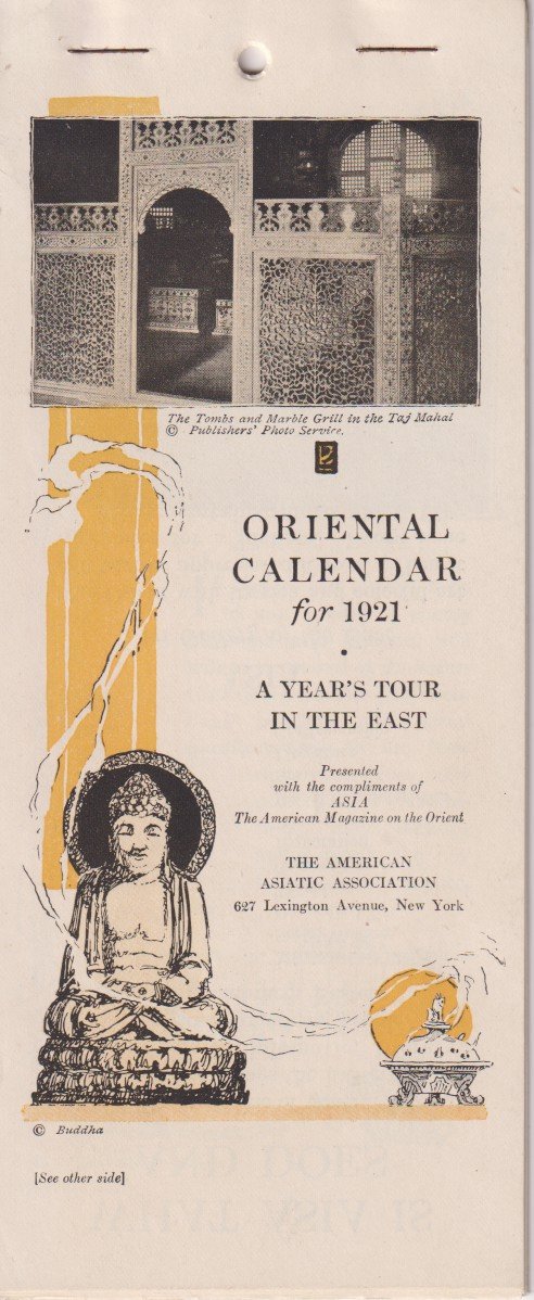 ORIENTAL CALENDAR FOR 1921 A Year's Tour in the East