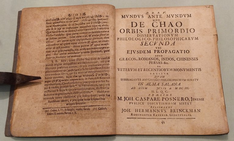 Mundus ante mundum sive de chao orbis primordio: dissertationes philologico …