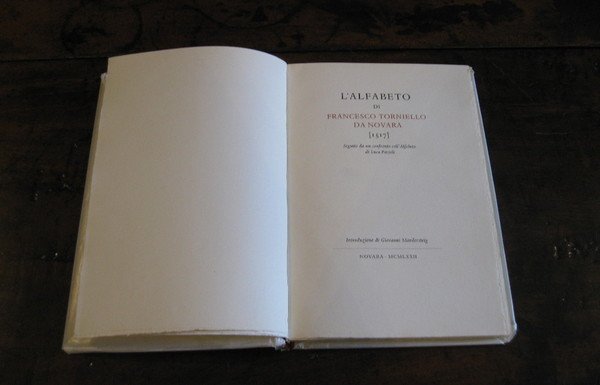 L'alfabeto di Francesco Torniello da Novara.