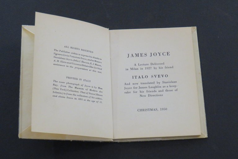 James Joyce. A Lecture Delivered in Milan in 1927 by …