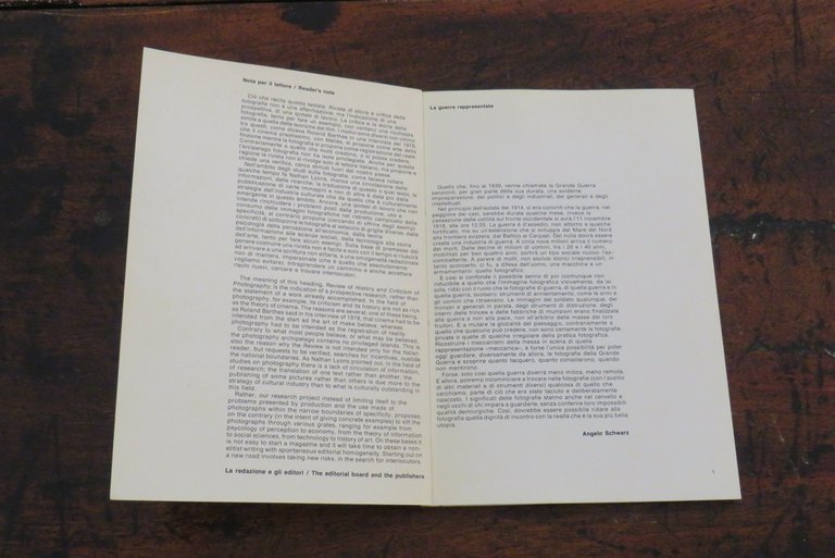 Rivista di storia e critica della fotografia. La guerra rappresentata.