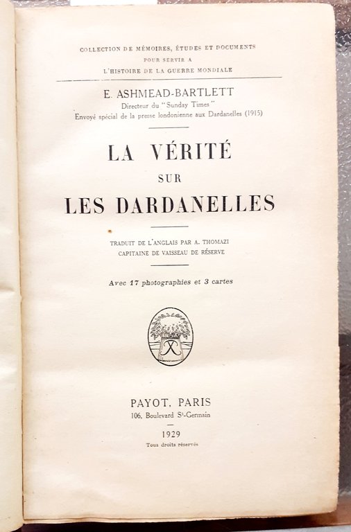 LA VÉRITÉ SUR LES DARDANELLES.