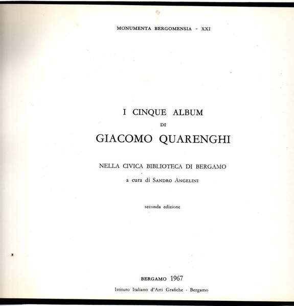 I CINQUE ALBUM DI GIACOMO QUARENGHI - Nella Civica Biblioteca di Bergamo
