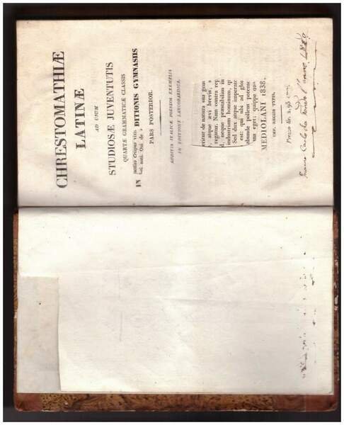 CHRESTOMATIE LATINAE ad usum studiosae juventutis quartae grammaticae classis (1838) | Immagine principale