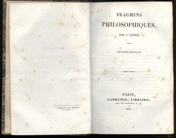 FRAGMENS PHILOSOPHIQUES(1833)