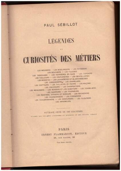 LEGENDES ET CURIOSITES DES METIERS | Immagine principale