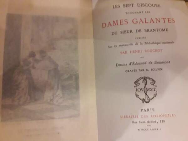 LES SEPT DISCOURS TOUCHANT LES DAMES GALANTES du sieur De … | Immagine principale