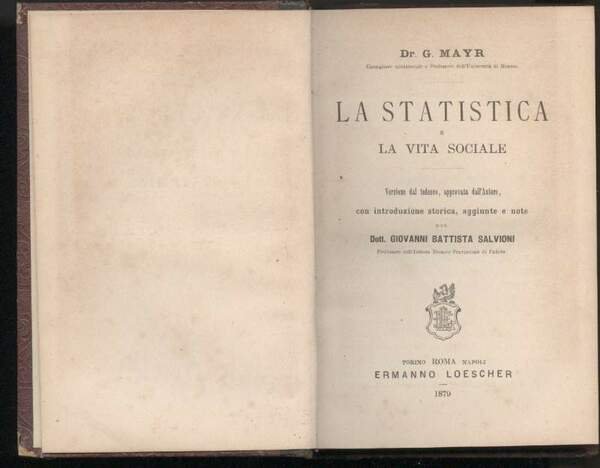 LA STATISTICA E LA VITA SOCIALE (1879)