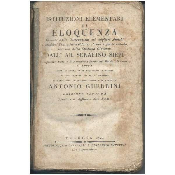 ISTITUZIONI ELEMENTARI DI ELOQUENZA (1825) | Immagine principale