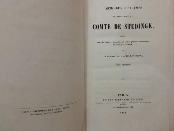 MEMOIRES POSTHUMES DU FELD-MARECHAL COMTE DE STEDINGK (1844)