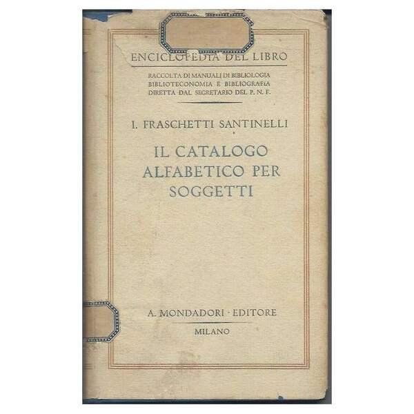 IL CATALOGO ALFABETICO PER SOGGETTI (1941) | Immagine principale