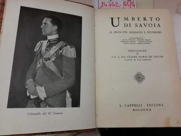 UMBERO DI SAVOLIA il principe soldato e studioso(1930)