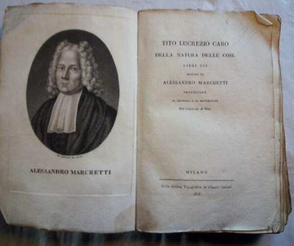 DELLA NATURA DELLE COSE-LIBRI SEI TRADOTTI DA ALESSANDRO MARCHETTI(1813)