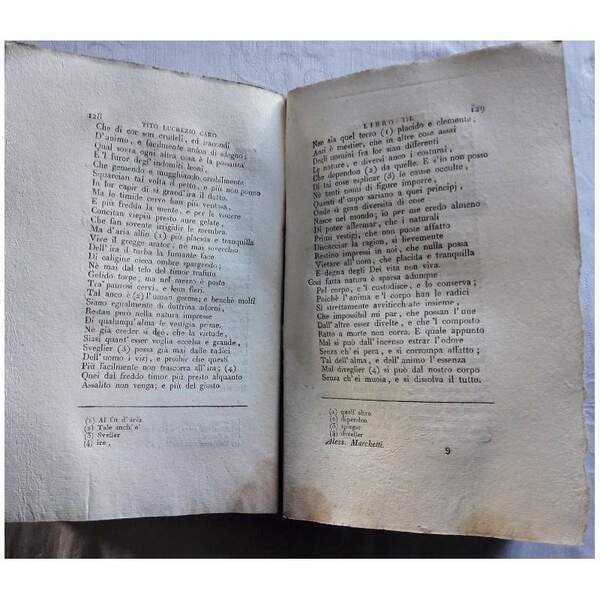 DELLA NATURA DELLE COSE-LIBRI SEI TRADOTTI DA ALESSANDRO MARCHETTI(1813)