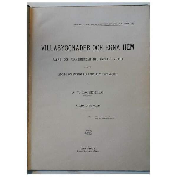 VILLABYGGNADER OCH EGNA HEM(1903)