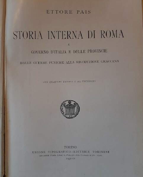 STORIA INTERNA DI ROMA E GOVERNO D'ITALIA E DELLE PROVINCIE …