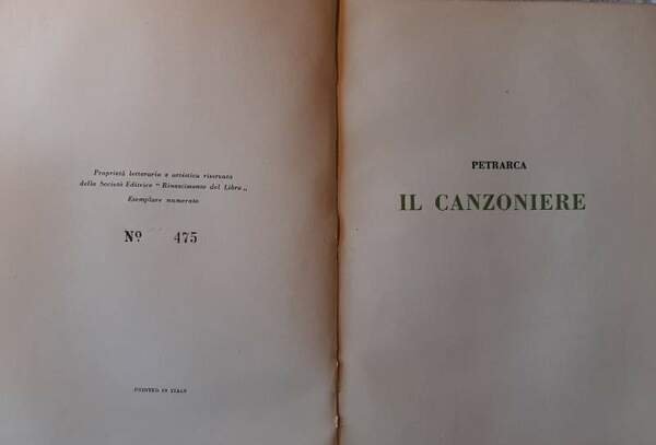 IL CANZONIERE(1935)