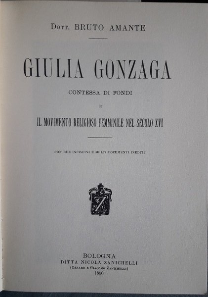 GIULIA GONZAGA contessa di Fondi e il movimento religioso femminile …