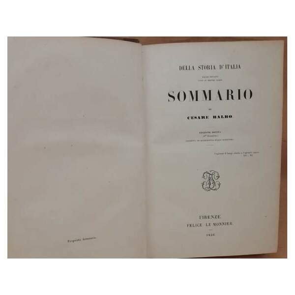DELLA STORIA D'ITALIA dalle origini fino ai nostri giorni SOMMARIO …