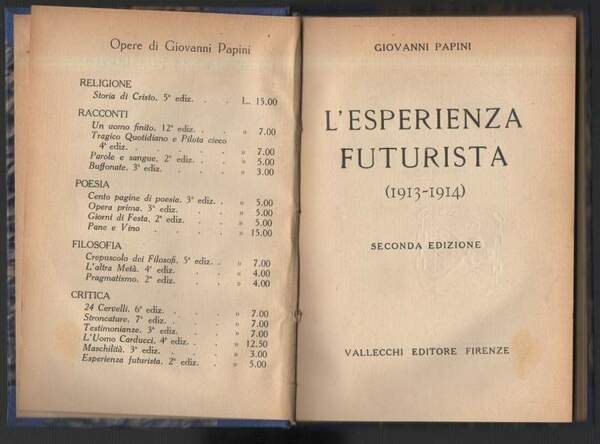 L'ESPERIENZA FUTURISTA (1927)