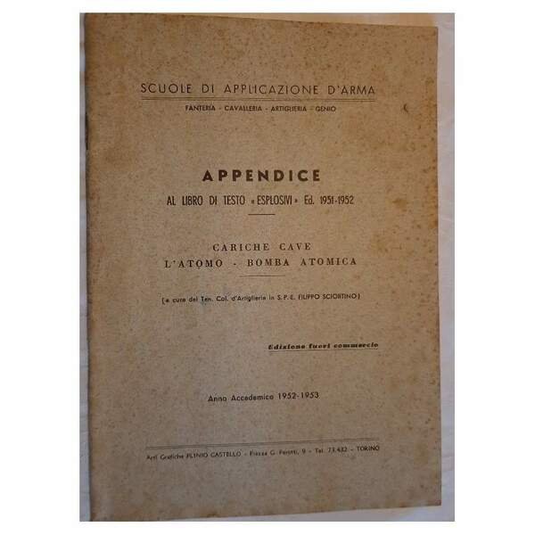 APPENDICE AL LIBRO DI TESTO "ESPLOSIVI" ED 1951-1952