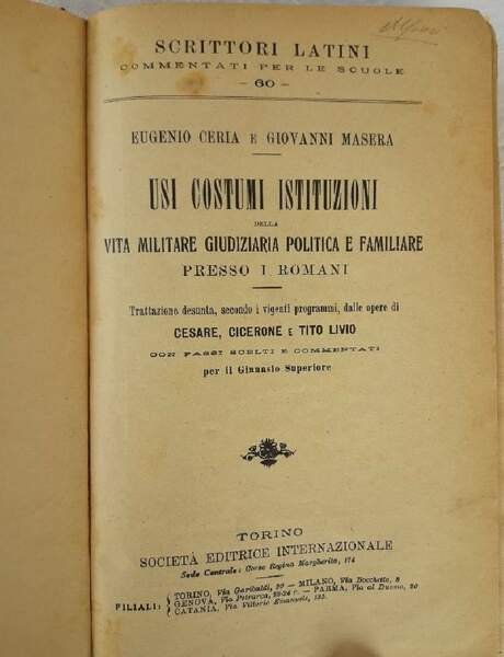 USI COSTUMI ISTITUZIONI DELLA VITA MILITARE GIUDIZIARIA POLITICA E FAMILIARE …
