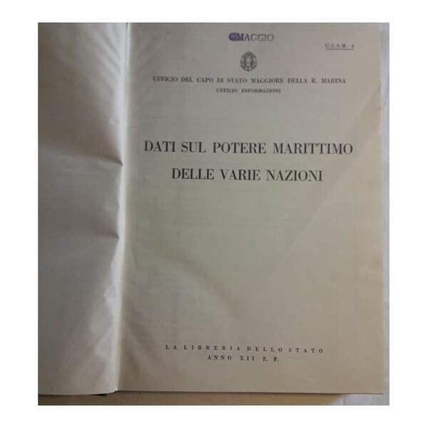 DATI SUL POTERE MARITTIMO DELLE VARIE NAZIONI(1933/34)