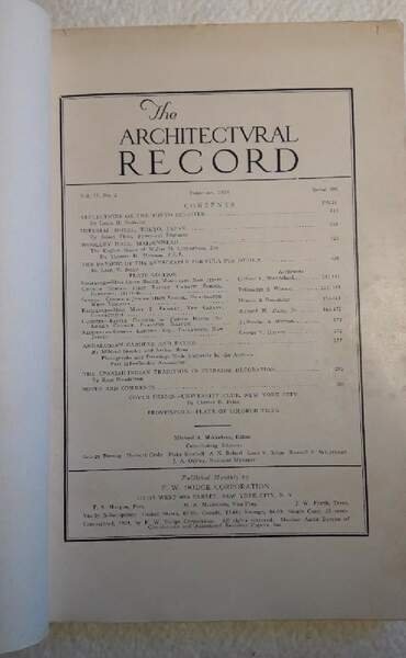 THE ARCHITECTURAL RECORD(1924)