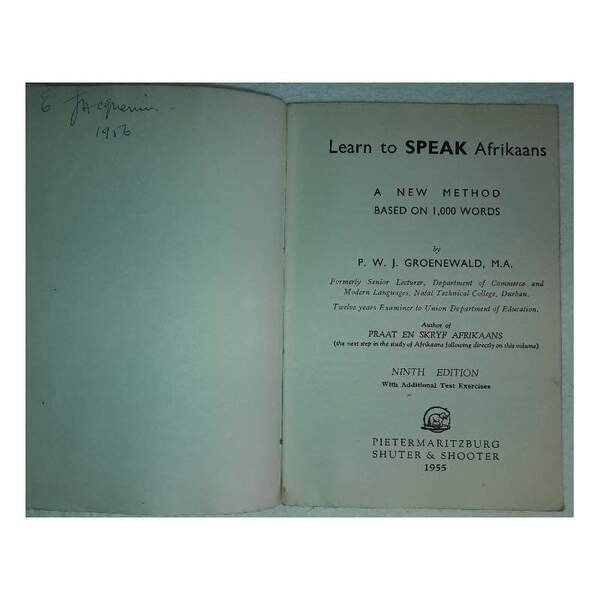 LEARN TO SPEAK AFRICANS( 1955)
