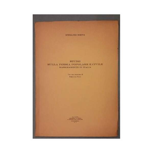 STUDII SULLA POESIA POPOLARE E CIVILE MASSIMAMENTE IN ITALIA(1954)