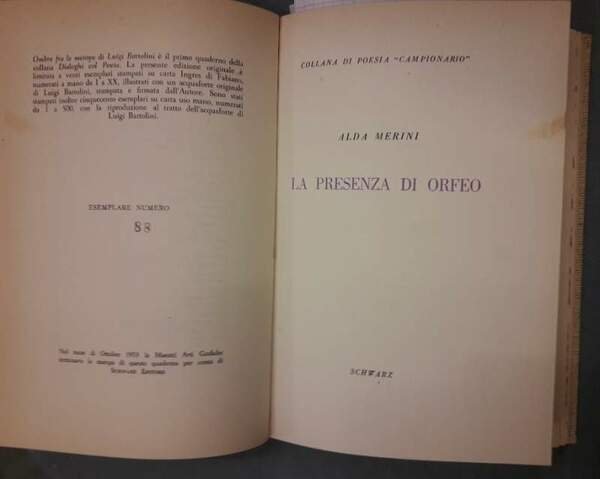 DE CONSOLATIONE/OMBRE FRA LE METOPE/LA PRESENZA DI ORFEO...7 VOLL.(1952/55)