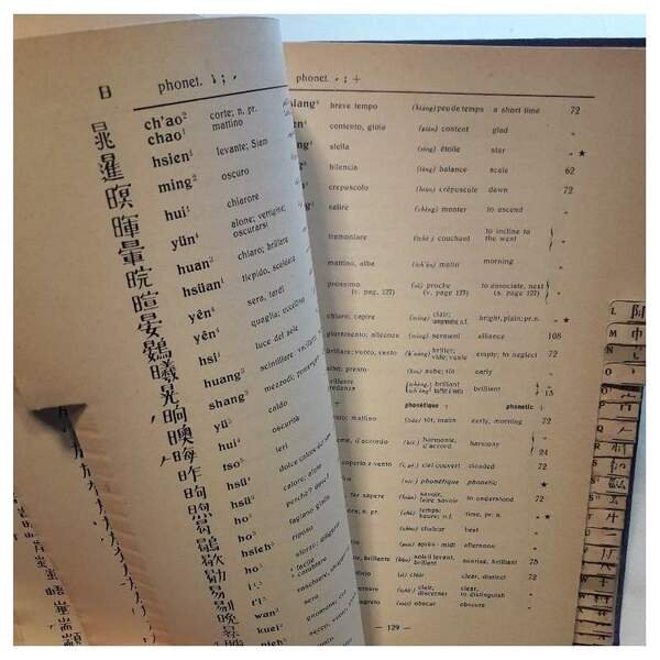 PICCOLO DIZIONARIO CINESE ITALIANO FRANCESE INGLESE(1933)