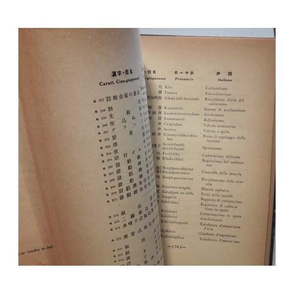 VOCABOLARIO TECNICO AERONAUTICO GIAPPONESE-ITALIANO/ITALIANO-GIAPPONESE(1945)