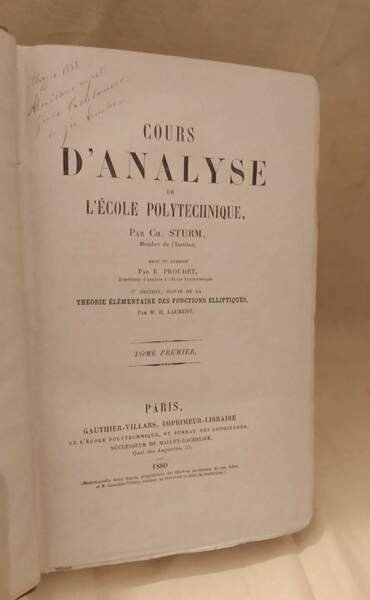 COURS D'ANALYSE DE L'ECOLE POLYTECHNIQUE tome premiere (1880)