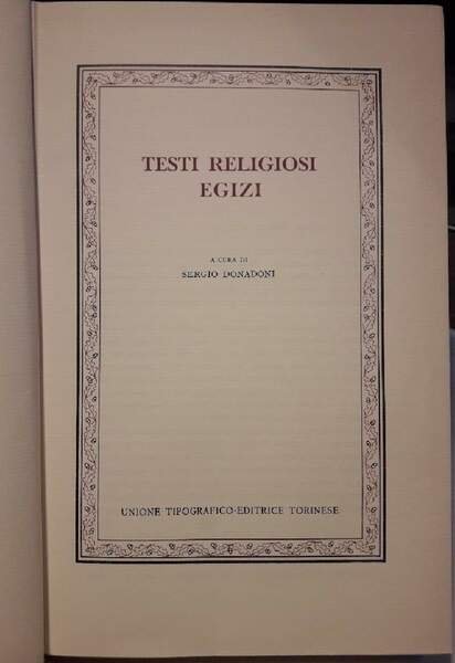 TESTI RELIGIOSI EGIZI(1970)