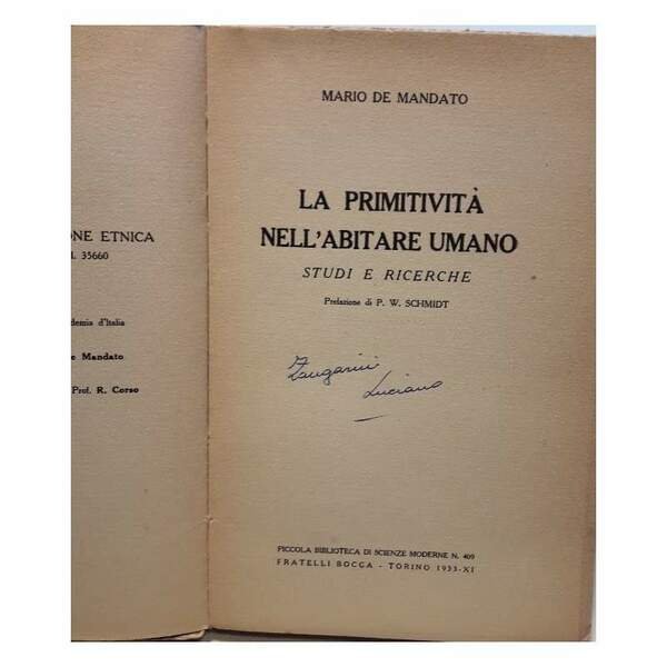 LA PRIMITIVITA' DELL'ABITARE UMANO(1933)